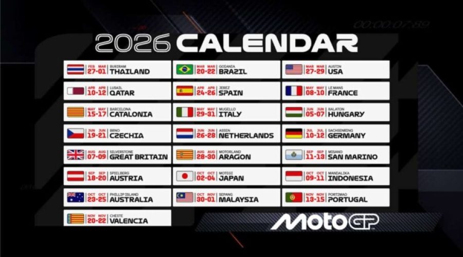 CALENDARIO MOTO GP 2026